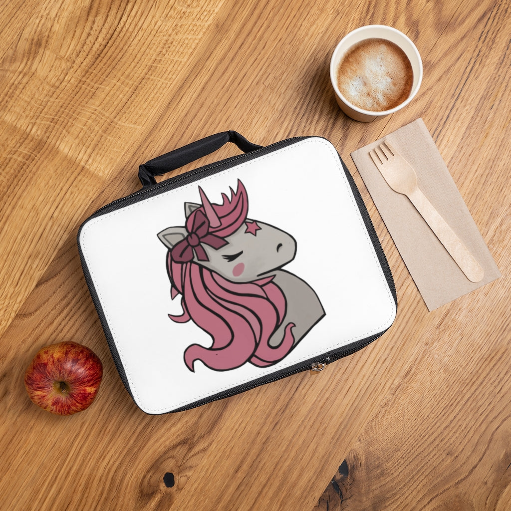 Pink Hair Unicorn Head Lunch Bag