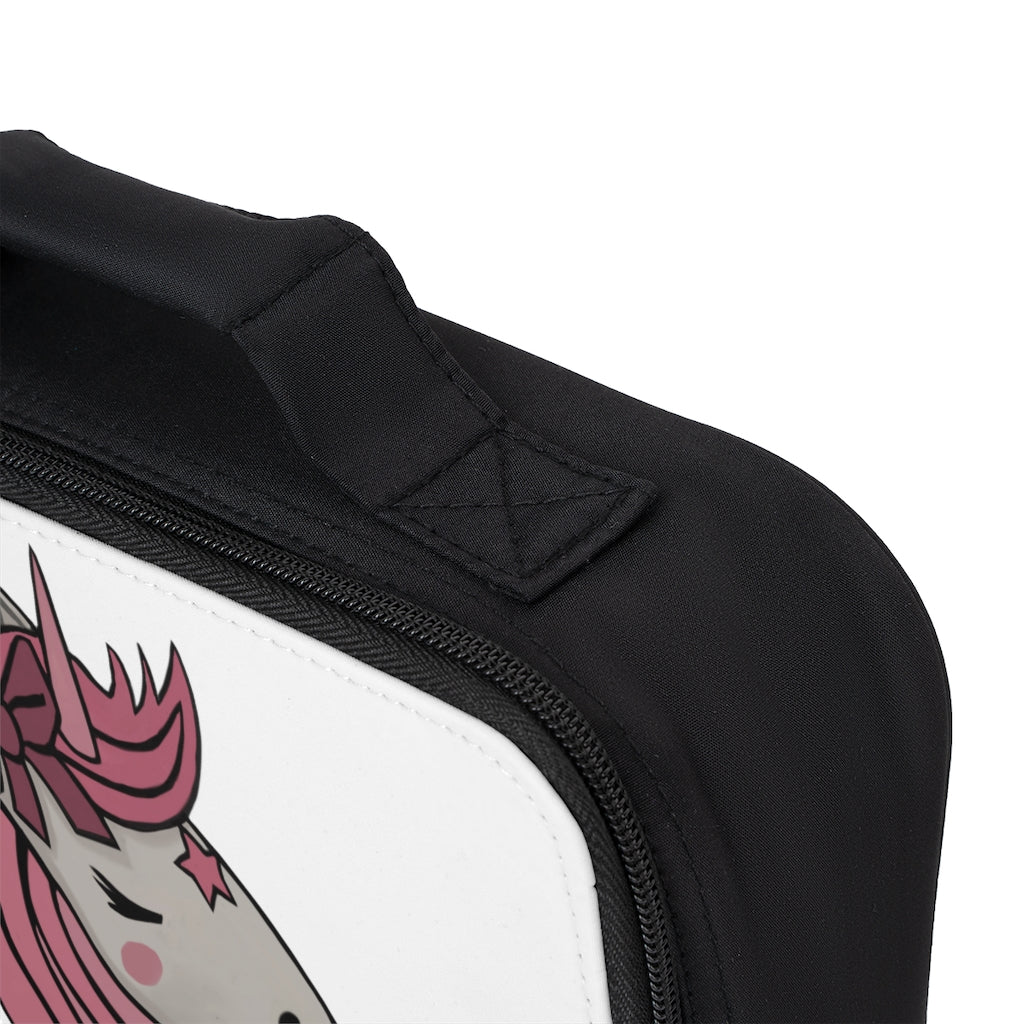 Pink Hair Unicorn Head Lunch Bag