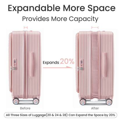 Luggage Sets 3 Piece(20/24/28), Expandable Carry On Luggage with TSA