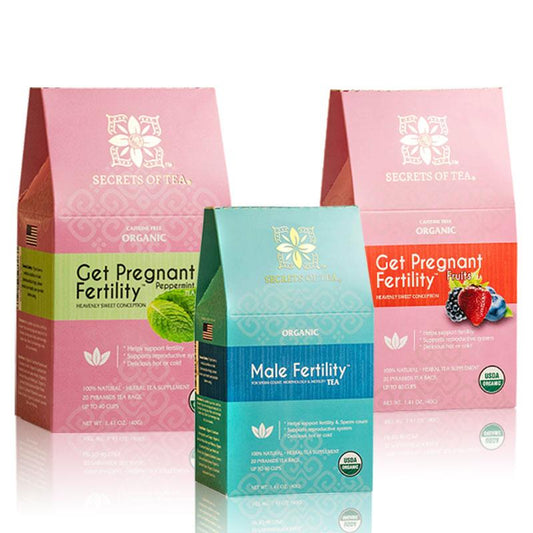 Women Fertility Tea - Peppermint + Fertility Tea - Fruit + Men's