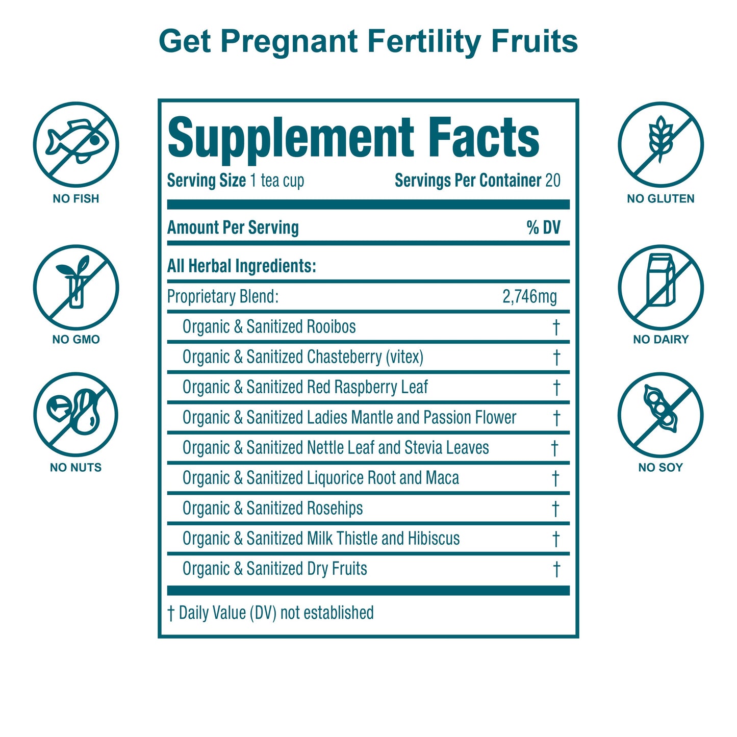 🌿 Get Pregnant Fertility Fruits Tea - Organic Herbal Blend