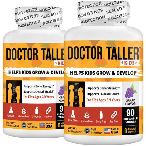 Doctor Taller Kids, Grape Multivitamins, Ages 2-9, 90 Vegan Chewables