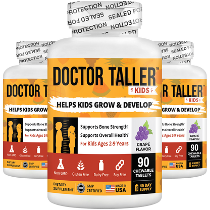 Doctor Taller Kids, Grape Multivitamins, Ages 2-9, 90 Vegan Chewables