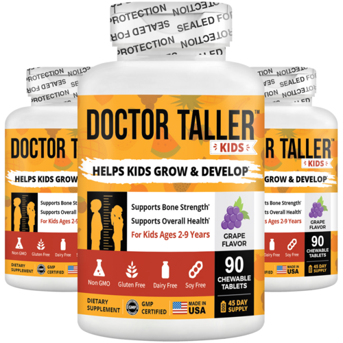 Doctor Taller Kids, Grape Multivitamins, Ages 2-9, 90 Vegan Chewables