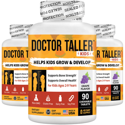 Doctor Taller Kids, Grape Multivitamins, Ages 2-9, 90 Vegan Chewables