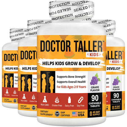 Doctor Taller Kids, Grape Multivitamins, Ages 2-9, 90 Vegan Chewables