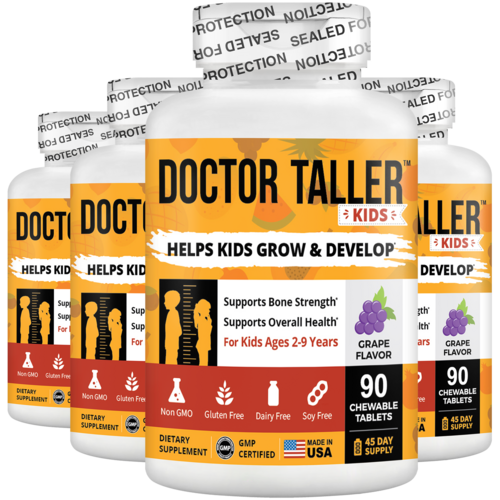 Doctor Taller Kids, Grape Multivitamins, Ages 2-9, 90 Vegan Chewables