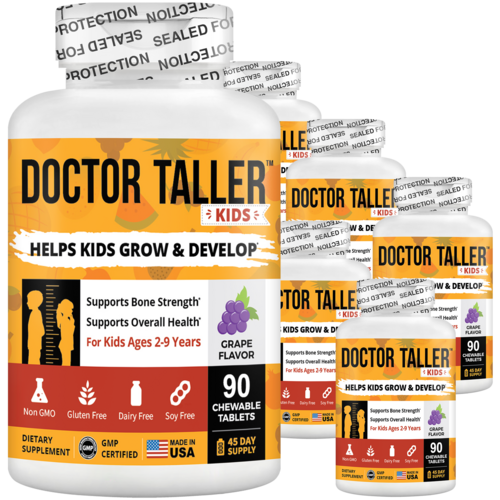 Doctor Taller Kids, Grape Multivitamins, Ages 2-9, 90 Vegan Chewables