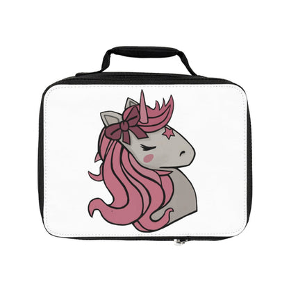 Pink Hair Unicorn Head Lunch Bag