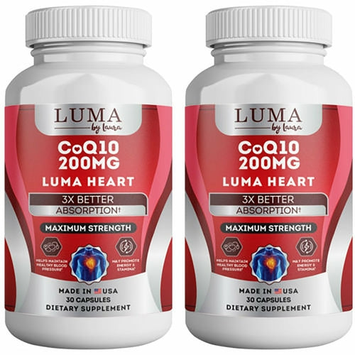 Luma Heart Health Coenzyme CoQ10 200mg High Absorption Capsules - 30