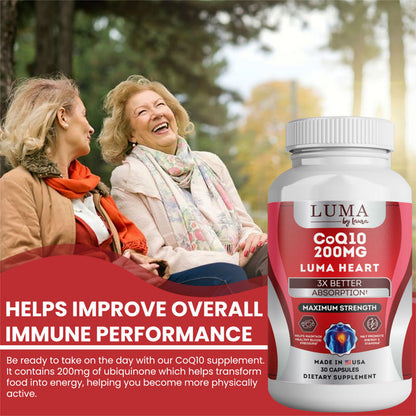 Luma Heart Health Coenzyme CoQ10 200mg High Absorption Capsules - 30