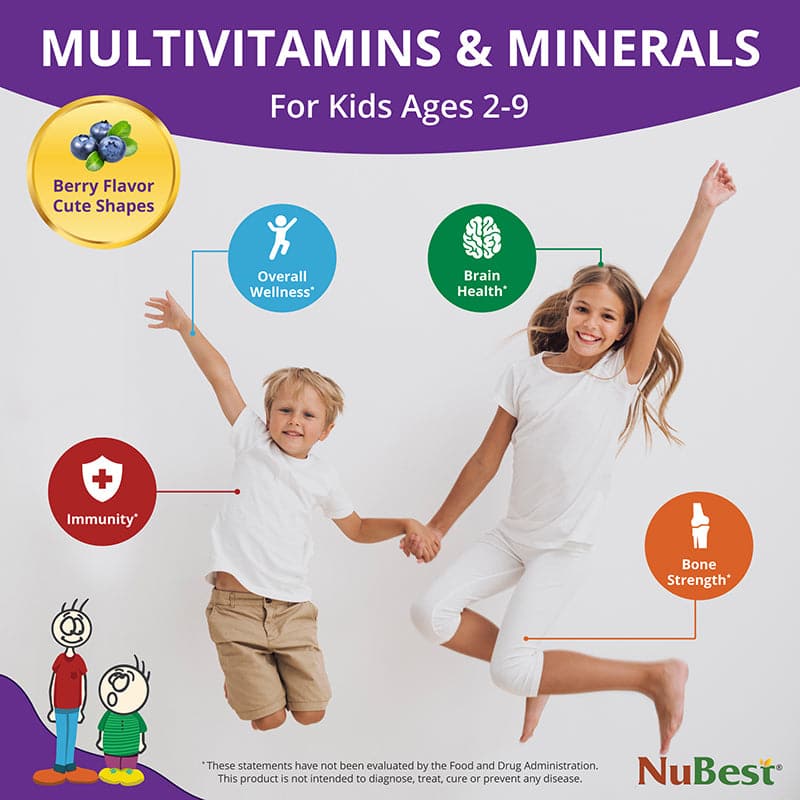 NuBest Tall Kids, Multivitamins, Berry Flavor, Ages 2-9, 90 Chewables