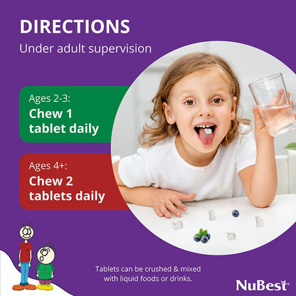 NuBest Tall Kids, Multivitamins, Berry Flavor, Ages 2-9, 90 Chewables