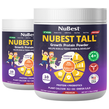 NuBest Tall Protein Vanilla Shake for Kids Ages 4+, 10 Vegan Servings