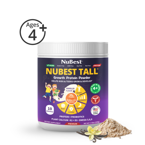 NuBest Tall Protein Vanilla Shake for Kids Ages 4+, 10 Vegan Servings