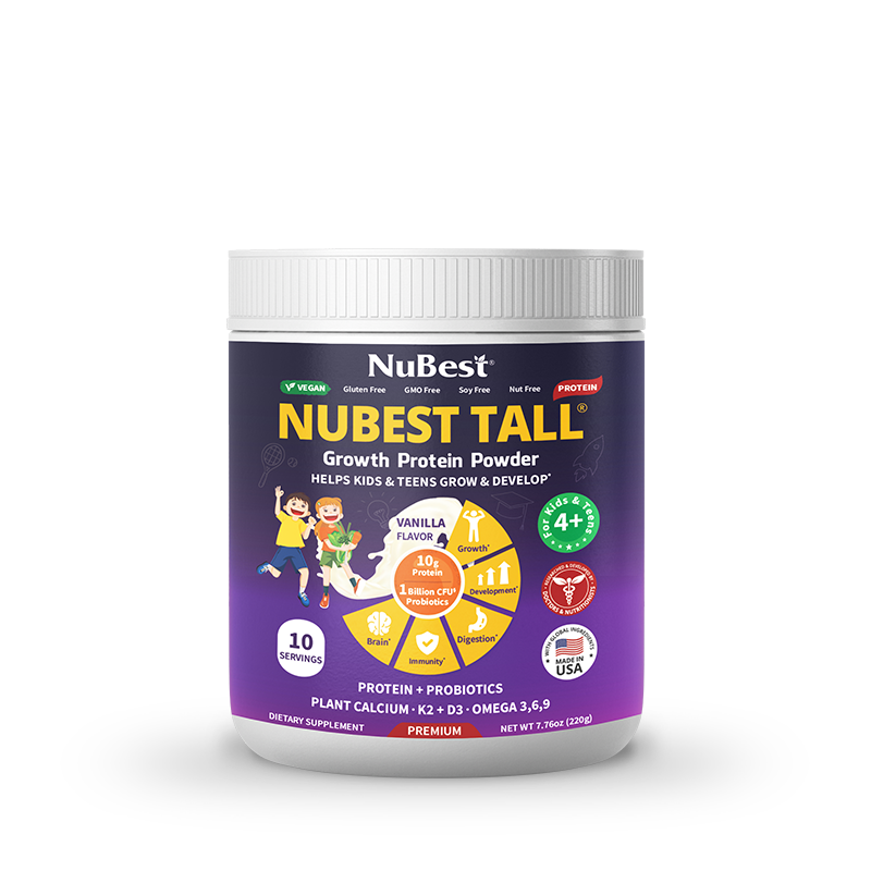 NuBest Tall Protein Vanilla Shake for Kids Ages 4+, 10 Vegan Servings