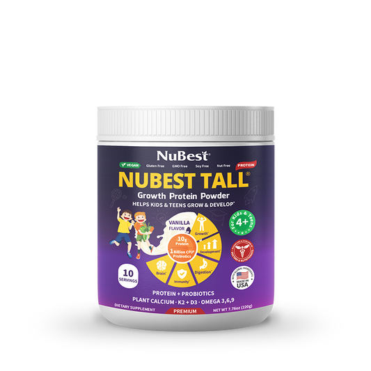 NuBest Tall Protein Vanilla Shake for Kids Ages 4+, 10 Vegan Servings